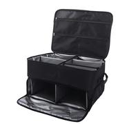 Jenivaint Organizador de Baúl de Golfista, Plegable, 45 X 34 X 26 Cm, Capacidad para 2 Pares de Zapatos, 2 Trajes, Almacenamiento de Equipo, 4 Compartimentos, Doble Capa para Auto (Black)