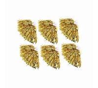 Jenivaint Paquete de 6 Pompones de Porristas, Pompones de Porristas, Accesorios de para Deportes, Baile, Fiesta, Día de Juego, Niños y Adultos (Gold)