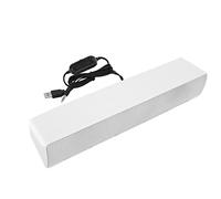 Jenivaint PC Altavoz Estéreo Alimentado por USB con Entrada de 3,5 Mm Bass 6W Cable Delgado para Escritorio, Portátil, Tableta, Teléfono Inteligente, Oficina en Casa, Blanco (White)