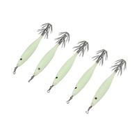 Jenivaint Plantillas Luminosas para Calamar, 5 Piezas de Gancho de Acero con Alto Contenido de Carbono ABS Que Brillan en la Oscuridad, Señuelos de Pesca con Diseño Aerodinámico p (Naturaleza