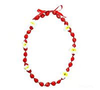 JENMAVJI Collar hawaiano de imitación de flor de Kukui Nut Leis de 2026 con lazo de lazo tropical de plumeria artificial para fiesta de graduación, graduación universitaria