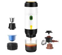 Jenmayt 3 en 1cafetera eléctrica portátil de café espresso,20 bares Cafetera Eléctrica de Cápsulas,compatible con cápsulas NES/DG y café molido,Calefacción inalámbrica,para camping/viajes/oficina
