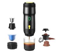 Jenmayt 3 en 1cafetera eléctrica portátil de café espresso,20 bares Cafetera Eléctrica de Cápsulas,compatible con cápsulas NES/DG y café molido,Calefacción inalámbrica,para camping/viajes/oficina