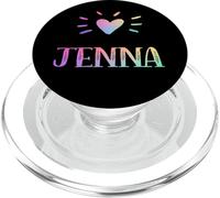 Jenna Gift Heart Rainbow Acuarela Amor Corazón Nombre Jenna PopSockets PopGrip para MagSafe