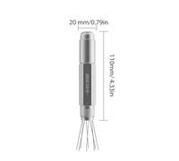 Jenngaoo Agitador Magnético de Café Extensible, Distribuidor de Agujas Ajustable con 8 Agujas de Acero Inoxidable 304 y Aleación de Aluminio, Diseño Compacto para Preparación de Ca (Plata T6189S)