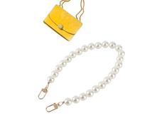 Jenngaoo Cadena de Asa de Perlas 40cm, Elegante Multifuncional Corta, Cadena de Perla de Resina Aleación para Bolsos, DIY Reemplazo (10mm Perla) (10mm)