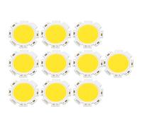 Jenngaoo Chip LED COB Redondo de 10 Uds., Lámpara de Bombilla de Alta Potencia de 3W, Placa de Circuito de Aluminio, Módulo de Chip LED, Luz de Decoración(Luz cálida, 3000K)