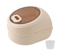 Jenngaoo Contenedor Hermético para Almacenamiento de Arroz 11lb, Resistente a Alta Temperatura y Antideformación, Bote de Plástico con Taza Medidora para Cocina y Hogar (Blanco crema)