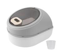 Jenngaoo Contenedor Hermético para Almacenamiento de Arroz 11lb, Resistente a Alta Temperatura y Antideformación, Bote de Plástico con Taza Medidora para Cocina y Hogar (Blanco gris)