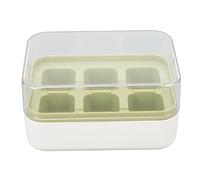 Jenngaoo Cubo de Hielo Mini con Tapa 6 Cubos Silicona y PP Molde para Hielo Pequeño Fácil Extracción Apto para Congelador para Cócteles Whisky Bebidas (Verde)