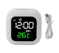 Jenngaoo Despertador Digital con Pantalla LED Espejo Grande, 5 en 1 Función Alarma con Luz, Temperatura, Calendario, 7 Tonos Ajustables, Snooze y Dimmer Infinito, para Dormitorio y