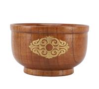 Jenngaoo Ensaladera de madera, madera de azufaifa agria hecha a mano, antiescaldaduras, arroz, leche, té, sopa, cuenco tallado para frutas, cereales, copos de maíz, pasta (Oro)