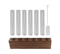 Jenngaoo Estación Propagación Plantas, Soporte Madera Tubos Cristal Decoración Hogar Escritorio para Plantas Violeta Hierbas Interior (6 Tubos)