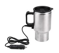 Jenngaoo Hervidor de Agua Portátil de 12 V, 450ml Calentador de Agua de Coche de Acero Inoxidable, Mini Taza de Café Eléctrica para Coche, Taza de Aislamiento de Calentamiento Rápido de 120 W