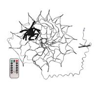 Jenngaoo Luces de Telaraña Halloween, 8 Modos Iluminación LED Luz Cálida Decorativa para Jardín Vallas Porches Paredes Exteriores e Interiores