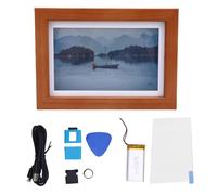 Jenngaoo Marco de Fotos Electrónico con Pantalla E Ink 7.3 Pulgadas, Tecnología E6 800x480 B Tipo Pantalla a Color de Alto Contraste Batería Integrada Diseño Madera Marco Digital p