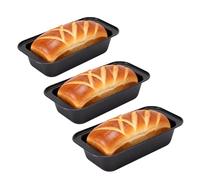 Jenngaoo Molde para Hornear Antiadherente de 3 Uds, Molde para Pan de Acero Al Carbono, Molde Rectangular para Pan, Caja Tostada, Molde para Hornear en Casa, Pastel de Pan