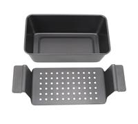 Jenngaoo Moldes para Pastel de Carne con Bandeja de Drenaje, Acero Carbono Alto Conductividad Térmica Antiadherente Molde para Hornear Pan para Horno para Preparar Pan Plátano Case