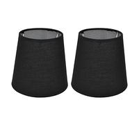 Jenngaoo Pantalla de Lámpara de Barril de 2 Uds, Pantalla de Tela con Clip de 4,4 x 6,0 x 5,5 Pulgadas para Lámpara de Pie E14(Negro)