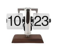 Jenngaoo Reloj de Mesa Mecánico Vintage con Números Grandes 24 Horas, Función de Volteo Automático, Base Antideslizante y Diseño Retro Minimalista para Sala de Estar Dormitorio Ofi (Blanco)