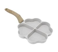 Jenngaoo Sartén para Tortillas de 4 Tazas, Sartén Antiadherente para Huevos, Molde en Forma de Corazón, Sartén para Huevos para Desayuno, Tortitas, Sartén para Crepes(Blanco)
