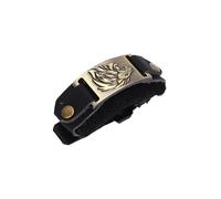 Jenngaoo Sordina para Guitarra, Correa de Cuero PU con Anillos Metálicos Reductor de Ruido para Cuerdas de Guitarra Eléctrica Acústica Clásica 6/7 Cuerdas y Bajos 4/5/6 Cuerdas (León Negro)