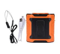 Jenngaoo Ventilador de Cintura Portátil Recargable, 100 Velocidades Ajustables USB Recargable con Linterna 5000mAh para Camping Exteriores Sitios de Construcción, Ventilador de Cue (Naranja)