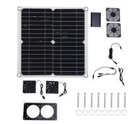 Jenngaoo Ventilador de Escape Solar Dual 12W 18V, Panel Solar para Ventilación de Aire con Alto Rendimiento 43.4Cfm, Diseño Duradero para Cobertizos, Casas de Mascotas e Invernader