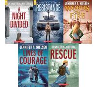 Jennifer A. Nielsen’s Thrilling Novels Collection 5 Books Set: A Night Divided, Resistance, Words on Fire,Rescue, Lines of Courage (Paperback)
