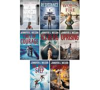 Jennifer A. Nielsen Set of 8 Hardcover Books, Historical Fiction Collection (A Night Divided, Resistance, Words on Fire, Lines of Courage, Iceberg, Uprising, One Wrong Step, Magnitude)
