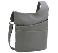 JENNIFER JONES - Bolso bandolera de mujer con cremallera - bolso en 2 tamaños - bolso de hombro (Gris claro, medio)