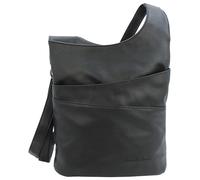 JENNIFER JONES - Bolso bandolera de mujer con cremallera - bolso en 2 tamaños - bolso de hombro (Negro claro, medio)
