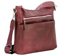 JENNIFER JONES Bolso bandolera para mujer, moderno con cremallera, bolso cruzado, bolso para el día a día, tamaño mediano, burdeos, Mittelgroße
