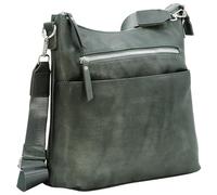JENNIFER JONES Bolso bandolera para mujer, moderno con cremallera, bolso cruzado, bolso para el día a día, tamaño mediano, gris, Mittelgroße