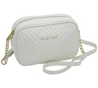 Jennifer Jones - Bolso bandolera pequeño con cadena, para mujer (24 x 16 x 10 cm) - Bolso elegante para salir, Blanco