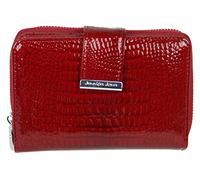 Jennifer Jones - Cartera de Piel auténtica para Mujer Moderno diseño de cocodrilo Brillante Protección RFID (A/Rojo)