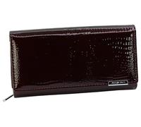 Jennifer Jones - Cartera de Piel auténtica para Mujer Moderno diseño de cocodrilo Brillante Protección RFID (E/Borgoña)