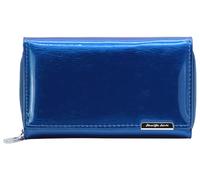 Jennifer Jones - Cartera Grande de Piel auténtica para Mujer - Piel lacada de Moda - protección RFID - Azul