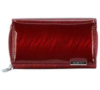 Jennifer Jones - Cartera grande de piel para mujer, protección RFID, muchos compartimentos para tarjetas, aspecto lacado, A: rojo, Moderno