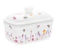Jennifer Rose Gallery Busy Bees - Mantequera con tapa (porcelana), motivo de abejas y flores