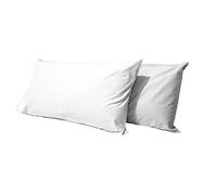 JENNY SESAL Fundas de almohada de algodón liso 100% algodón puro Paquete de 2 con cierre de sobre, suaves fundas de almohada 50 x 80 cm (blanco)