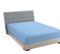 Jenny SESAL Sábana Bajera con Esquinas, Color Liso, 100% algodón, Fabricada en Italia, para Cama de Matrimonio, Individual y una Plaza y Media, Amplia selección de Colores y Tallas (Azul, una Plaza y