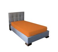 Jenny SESAL Sábana Bajera con Esquinas, Color Liso, Fabricada en Italia, para Cama de Matrimonio, Individual y una Plaza y Media, Amplia selección de Colores y tamaños (Naranja, Individual)