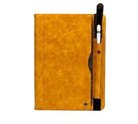 Jennyfly Funda de piel sintética para iPad de 2018 de 12,9 pulgadas, con ranuras para lápices y bolsillo para dinero y manos libres, para iPad Pro de 12,9 pulgadas, color amarillo