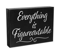 JennyGems Everything is Figureoutable Wooden Sign Home Office Positivity Desk Decor and Uplifting Gift Problem Solving Moti