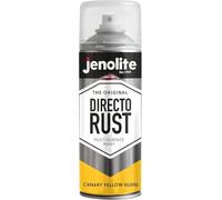 JENOLITE Directorust Pintura en aerosol brillante | AMARILLO CANARIO | 400ml | Pintura en aerosol directa al óxido para metal | Múltiples superficie: madera, metal, plástico | RAL1018
