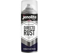 JENOLITE Directorust Pintura en aerosol brillante | AZUL COBALTO | 400ml | Pintura en aerosol de óxido directo para metal | Múltiples superficies: madera, metal, plástico | RAL5013