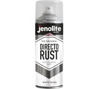 JENOLITE Directorust Pintura en aerosol brillante | BLANCO | 400ml | Pintura en aerosol de óxido directo para metal | Múltiples superficies: madera, metal, plástico | RAL1016