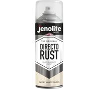 JENOLITE Directorust Pintura en aerosol brillante | BLANCO MARFIL | 400ml | Pintura en aerosol de óxido directo para metal | Múltiples superficies: madera, metal, plástico | RAL1013