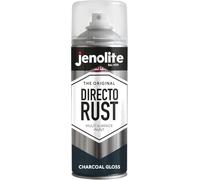 JENOLITE Directorust Pintura en aerosol brillante | GRIS CARBÓN | 400ml | Pintura en aerosol de óxido directo para metal | Múltiples superficies: madera, metal, plástico | RAL7016